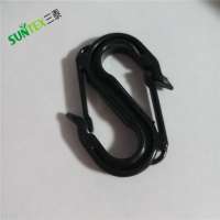 Plastic S Clips for Netting, UV resistant agricultural sun shade net connecter black hook for cherry tree cover