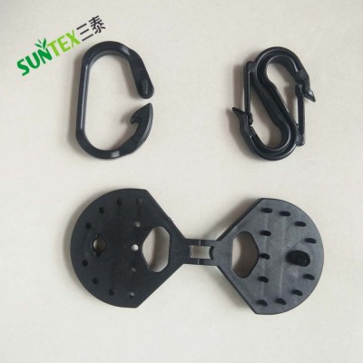 UV resistant double S hooks for cherry cover,sun shade net rope plastic hooks,black S hook for tarpaulin hanging